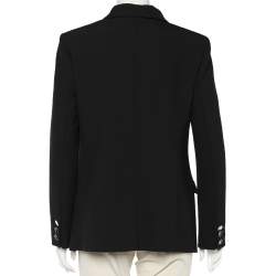 Versace Collection Black Crepe Button Front Blazer L