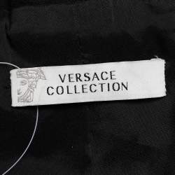 Versace Collection Black Crepe Button Front Blazer L