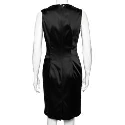 Versace Collection Black Satin Sleeveless Short Dress M