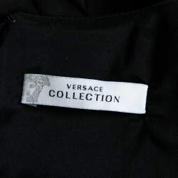 Versace Collection Black Satin Sleeveless Short Dress M