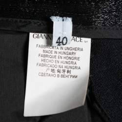 Versace Collection Black Textured Wool Pants S