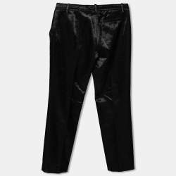 Versace Collection Black Textured Wool Pants S