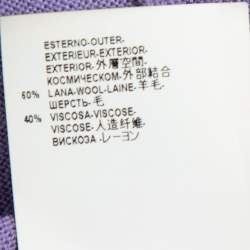 Pre Owned Versace Collection Purple Wool & Knit Paneled Button Front Cardigan M