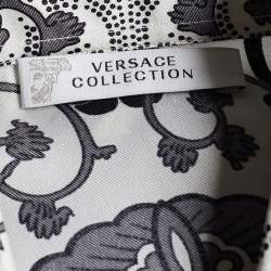 Versace Collection Off-White Printed Silk Long Sleeve Shirt L