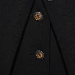 Pre Owned Versace Collection Black Knit Overlay Detailed Blazer L