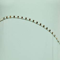 Versace Collection Green Crepe Stud Detail Sleeveless Dress S