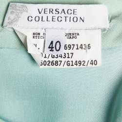 Versace Collection Green Crepe Stud Detail Sleeveless Dress S