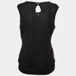 Pre Owned Versace Collection Multicolor Print Silk Sweater Vest L