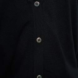Versace Collection Black Rib Knit Button Front Cardigan L
