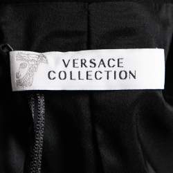 Versace Collection Black Crepe Zip Detail Blazer XS