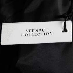 Versace Collection Black Crepe Zip Detail Blazer XS