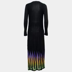 Pre Owned Versace Collection Black Knit Cardigan Dress M