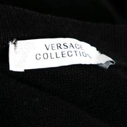 Pre Owned Versace Collection Black Knit Cardigan Dress M