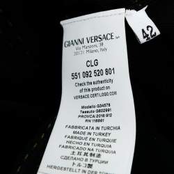 Pre Owned Versace Collection Black Knit Cardigan Dress M