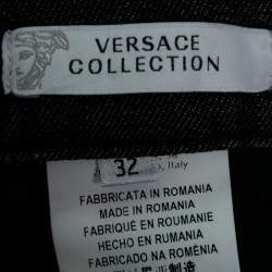 Versace Collection Charcoal Grey Denim Straight Leg Jeans M Waist 32"
