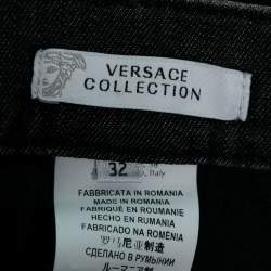 Versace Collection Charcoal Grey Denim Straight Leg Jeans M Waist 32"