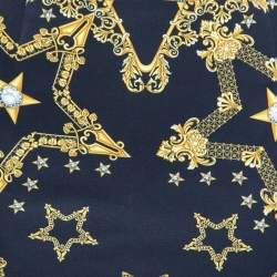 Versace Collection Navy Blue Printed Neoprene Skirt S