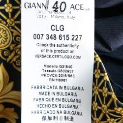 Versace Collection Navy Blue Printed Neoprene Skirt S