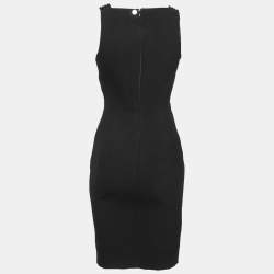 Versace Collection Black Crepe Asymmetric Neckline Mini Dress S