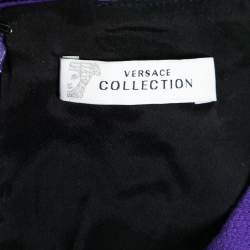 Versace Collection Purple Crepe Sleeveless Midi Dress L   