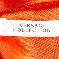 Versace Collection Multicolor Printed Silk & Jersey Hi-Low Hem Top S