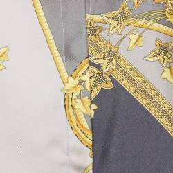 Versace Collection Grey Printed Silk Button Front Shirt S