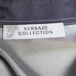 Versace Collection Grey Printed Silk Button Front Shirt S