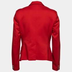Versace Collection Vintage Red Wool Single-Breasted Blazer M