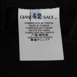 Pre Owned Versace Collection Black Draped Knit Bodycon Midi Dress M