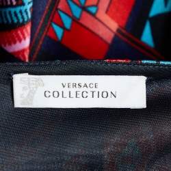 Versace Collection Multicolor Printed Jersey One Shoulder Dress S