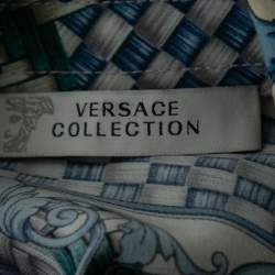 Versace Collection Purple Printed Silk Button Front Shirt L
