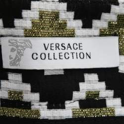 Versace Collection Black Metallic Patterned Jacquard Shorts M