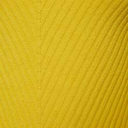 Versace Collection Yellow Patterned Knit Turtleneck Sweater M