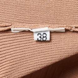 Pre Owned Versace Collection Dark Beige Stretch Knit Bodycon Dress S
