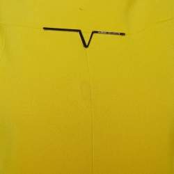 Pre Owned Versace Collection Yellow Stretch Crepe Boat Neck Sleeveless Mini Dress M