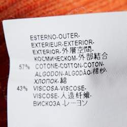 Pre Owned Versace Collection Orange Rib Knit V-Neck Sweater L