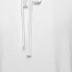 Pre Owned Versace Collection White Embellished & Printed Jersey T-Shirt M