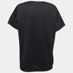 Pre Owned Versace Collection Black Knit Embroidered T-Shirt M