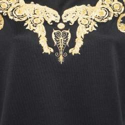 Pre Owned Versace Collection Black Knit Embroidered T-Shirt M