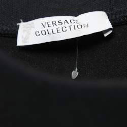 Pre Owned Versace Collection Black Knit Embroidered T-Shirt M
