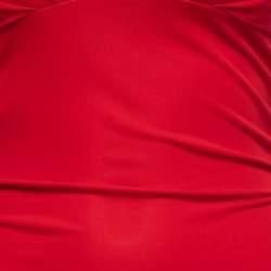 Versace Collection Red Jersey Ruched Sleeveless Tunic M