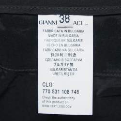 Versace Collection Black Stretch Crepe Front Zip Detail Trousers S