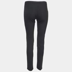 Versace Collection Black Stretch Crepe Front Zip Detail Trousers S