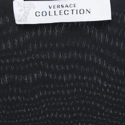 Versace Collection Black Jersey Sleeveless Ruched Mini Dress M
