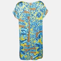 Versace Collection Multicolor Jersey Boat Neck Shift Dress M