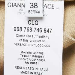 Pre Owned Versace Collection Beige Jersey Studded Dress S