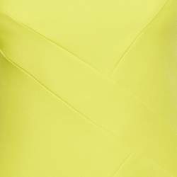 Versace Collection Yellow Crepe Paneled Mini Dress S