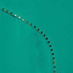 Pre Owned Versace Collection Green Crepe Stud Detail Mini Skirt S