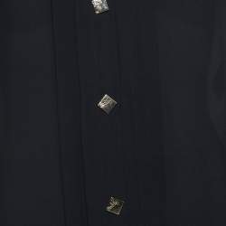 Pre Owned Versace Collection Black Silk Buttoned Mini Dress L 