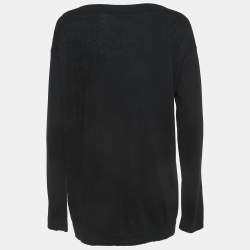 Versace Collection Black Silk & Cashmere Long Sleeve Top M